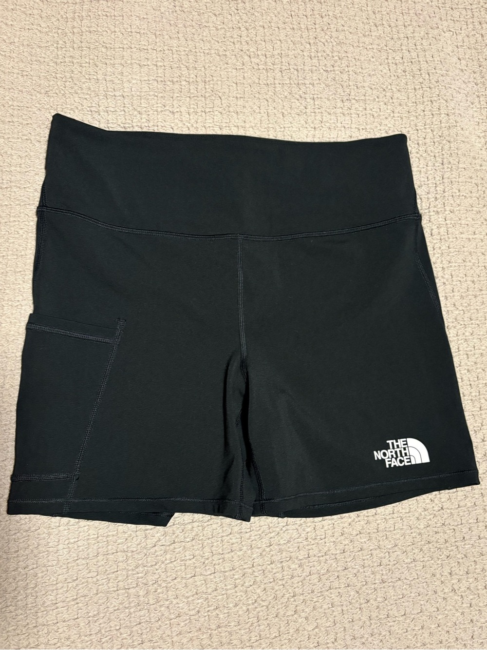 The North Face Women's Black High-Rise Athletic Bike Shorts with Side Pocket